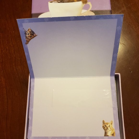 Tea Cup Kitten Note Cards/Envelopes - Picture 2 of 3